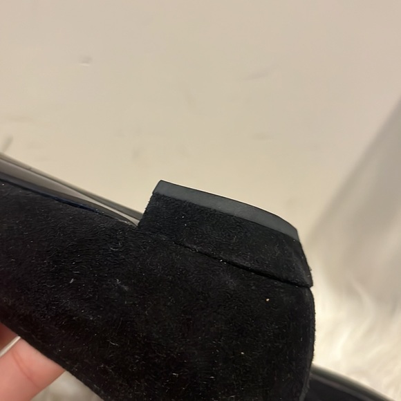 Prada size 37 Black Suede Flats with Chain & Bow Detail - NEW - Never Worn - Picture 14 of 15